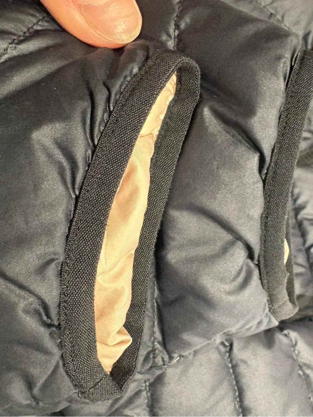 Athleta Girl black pink down puffer coat jacket large 12